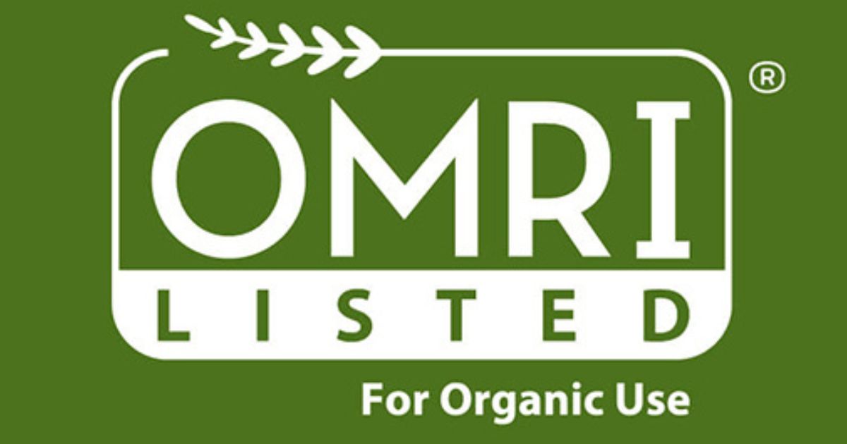 OMRI Listed certification logo indicating the product is approved for organic farming by the Organic Materials Review Institute