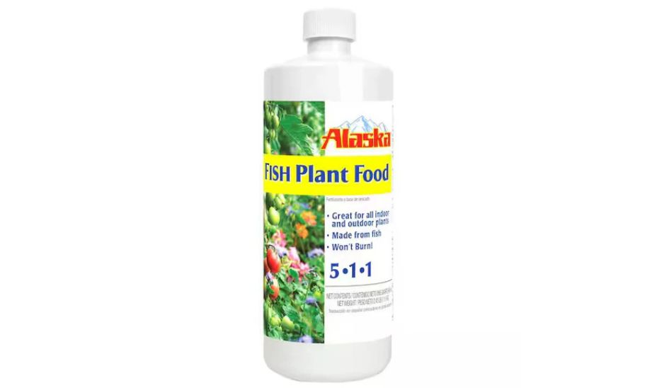 Bottle of Alaska Fish Plant Food, an organic liquid fertilizer for boosting plant growth and enhancing soil health