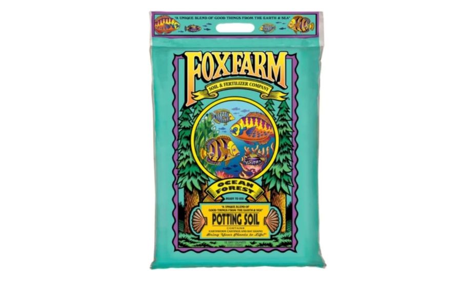 FoxFarm Ocean Forest Potting Soil, 12qt bag, light and aerated texture, designed for all container plants, pH adjusted for optimal nutrient uptake, effectively retains moisture.